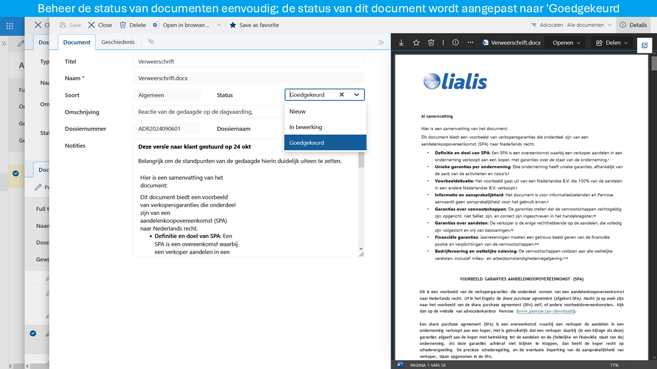 Advocatuursoftware​ SharePoint document DMS metadata