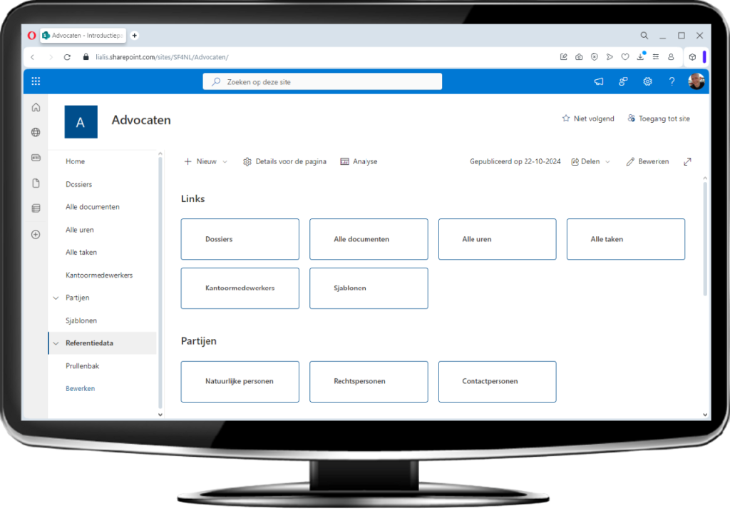 Advocatuursoftware​ SharePoint cockpit