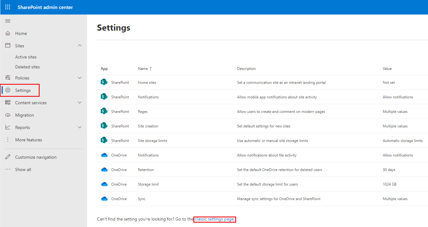 Shareflex installeren op uw SharePoint-tenant - site settings